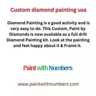 custom diamond painting usa
