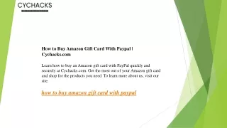 How to Buy Amazon Gift Card With Paypal Cychacks.com