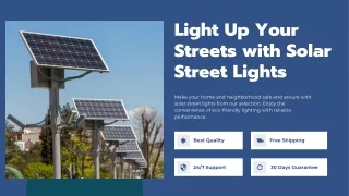 Light Up Your Streets with Solar Street Lights