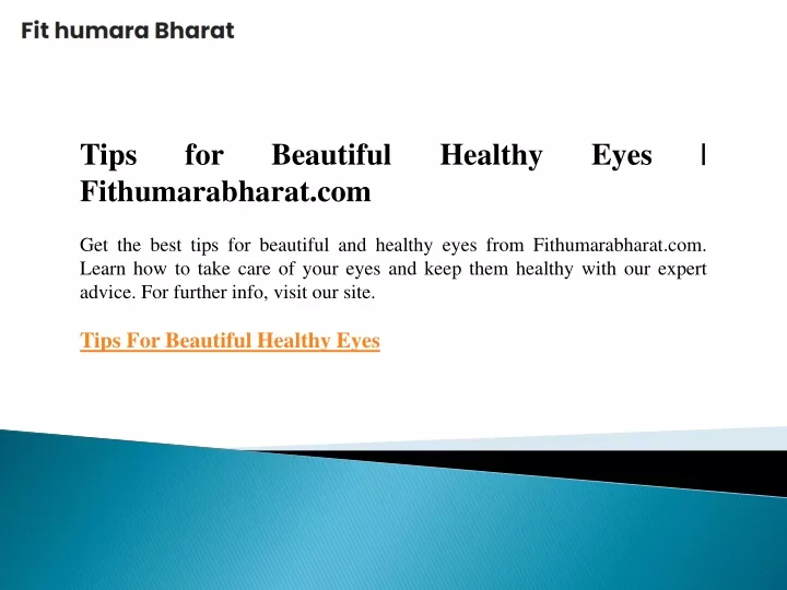 tips for beautiful healthy eyes fithumarabharat