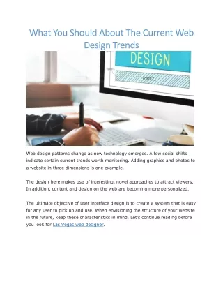 what you should about the current web design