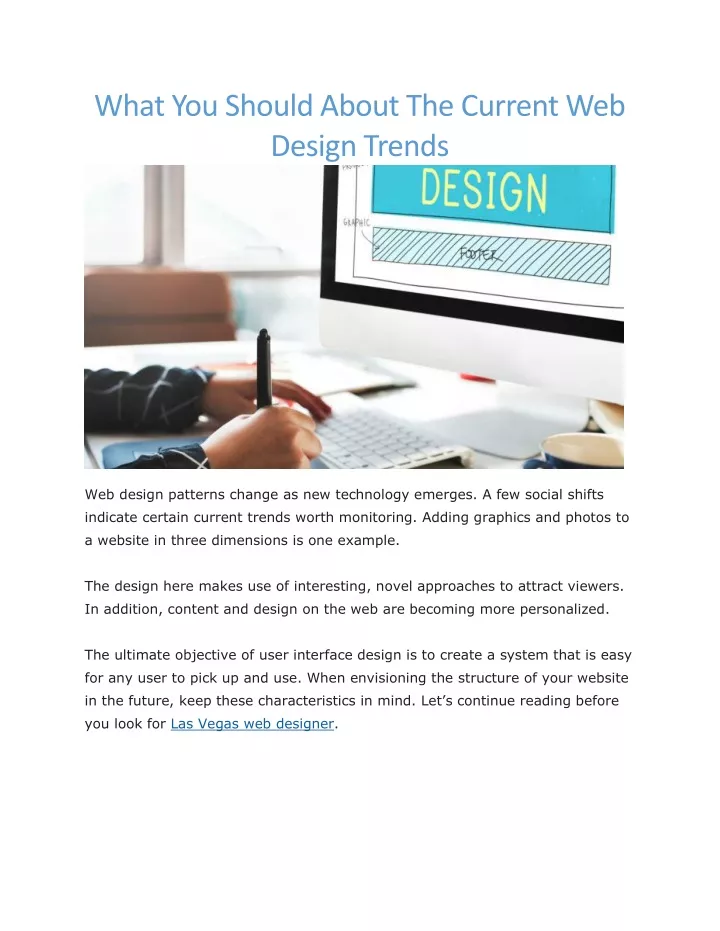 what you should about the current web design