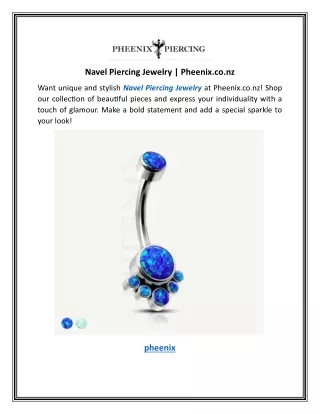 Navel Piercing Jewelry | Pheenix.co.nz