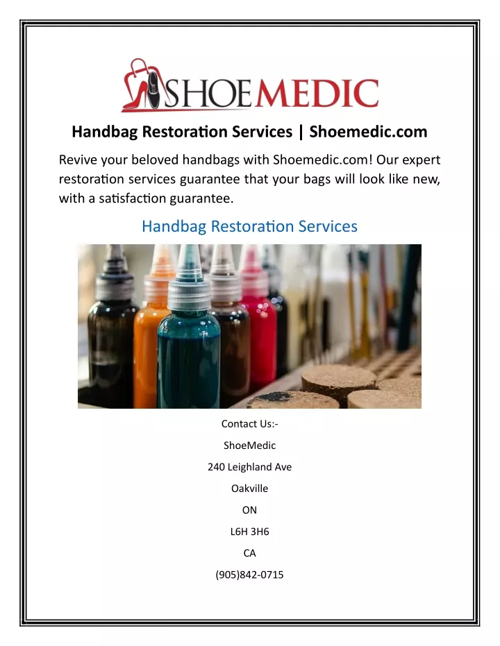 handbag restoration services shoemedic com