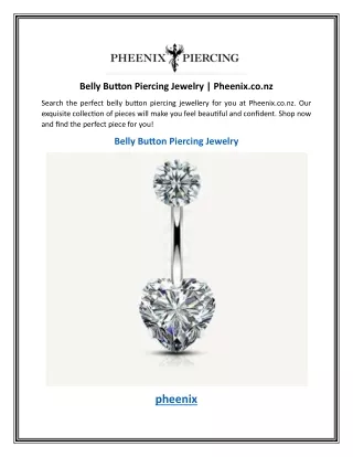 Belly Button Piercing Jewelry | Pheenix.co.nz