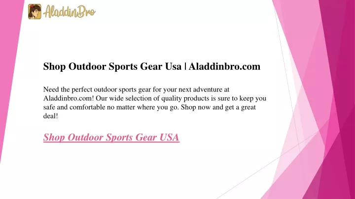 shop outdoor sports gear usa aladdinbro com need