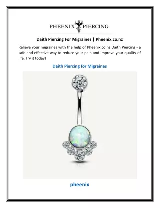 Daith Piercing For Migraines | Pheenix.co.nz