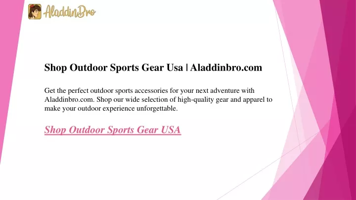 shop outdoor sports gear usa aladdinbro