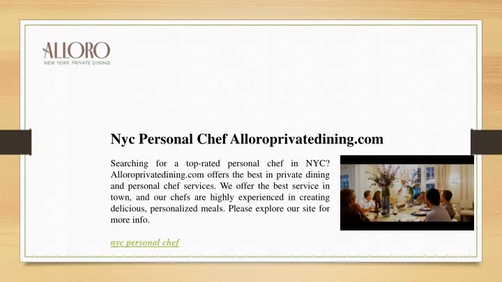 nyc personal chef alloroprivatedining com