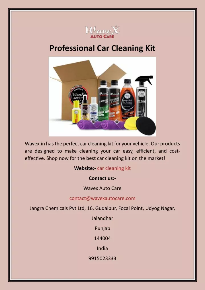 professional car cleaning kit