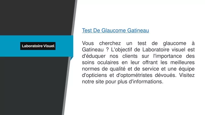 test de glaucome gatineau vous cherchez un test