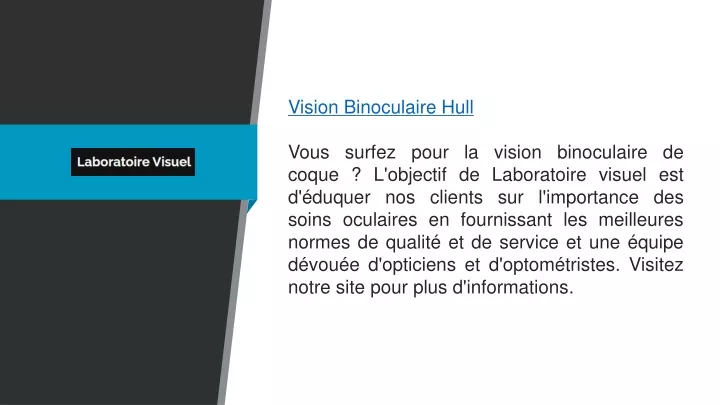 vision binoculaire hull vous surfez pour