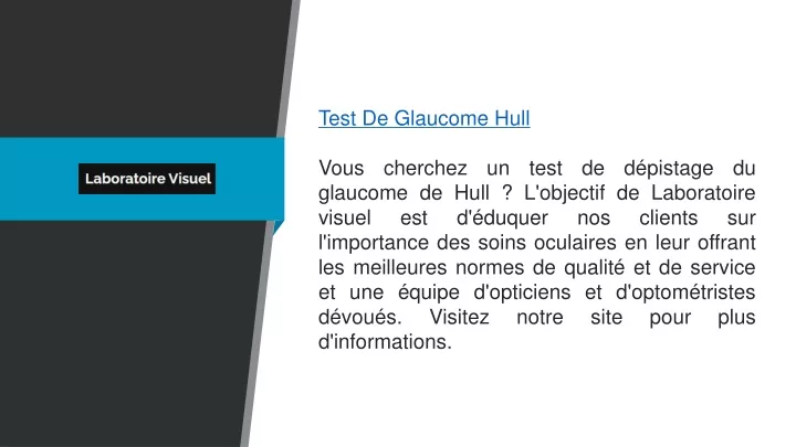 test de glaucome hull vous cherchez un test