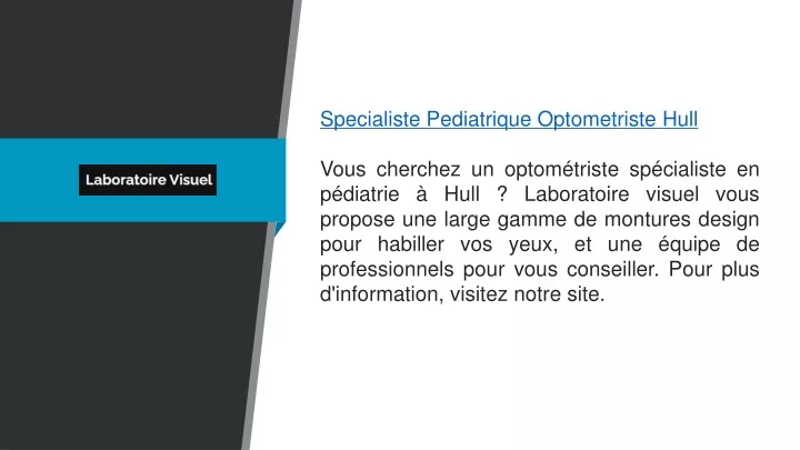 specialiste pediatrique optometriste hull vous