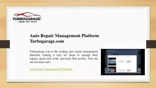 auto repair management platform turbogarage com
