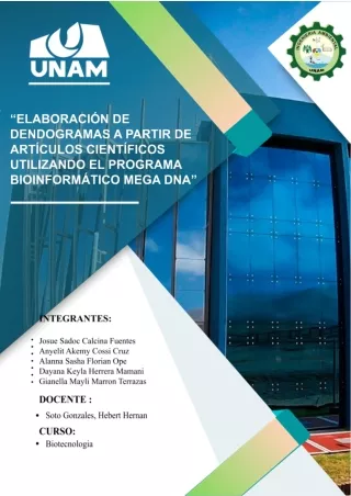 ELABORACIÓN DE DENDROGRAMAS A PARTIR DE ARTÍCULOS CIENTÍFICOS UTILIZANDO EL PROGRAMA BIOINFORMÁTICO MEGA DNA (2)