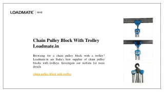 chain pulley block with trolley loadmate in