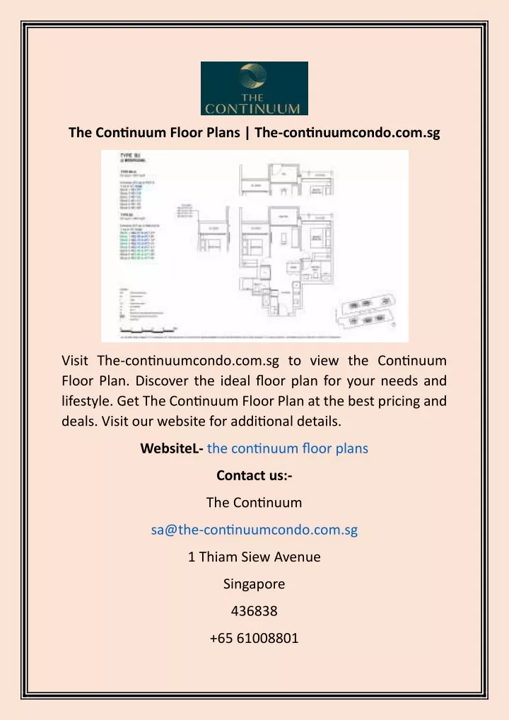 the continuum floor plans the continuumcondo