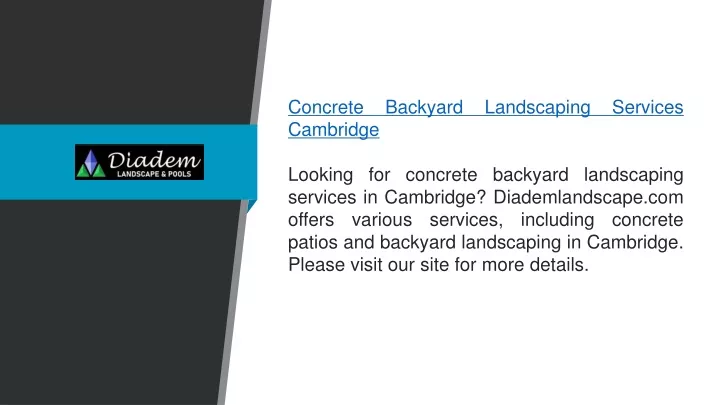 concrete backyard landscaping services cambridge