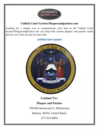 unified court system plaquesandpatches com