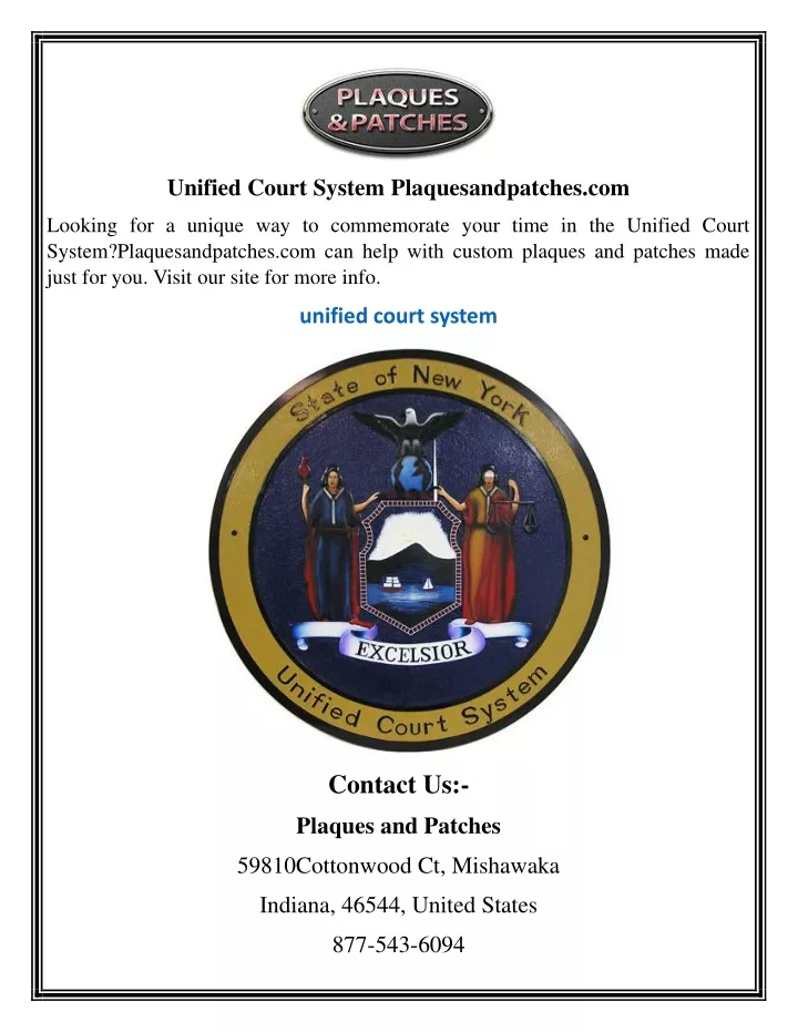 unified court system plaquesandpatches com