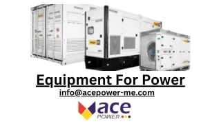 Equipment For Power