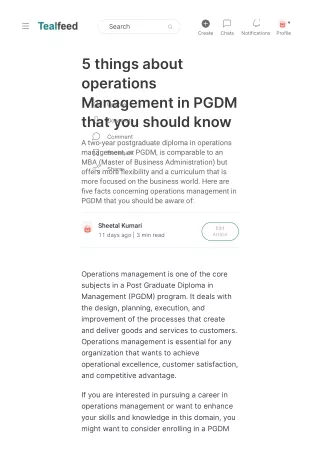 5 things about operations Management in PGDM that you should know
