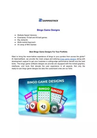 Bingo Game Designs