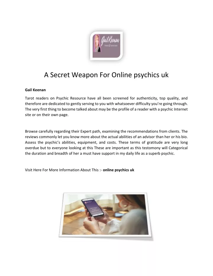 a secret weapon for online psychics uk