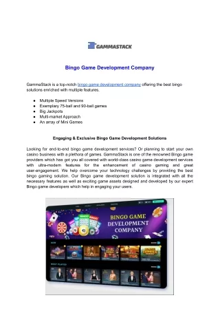 bingo game development company
