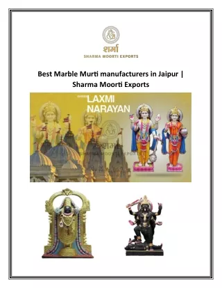 Best Marble Murti manufacturers in Jaipur | Sharma Moorti Exports