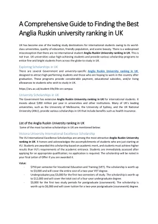 12-Anglia Ruskin University ranking