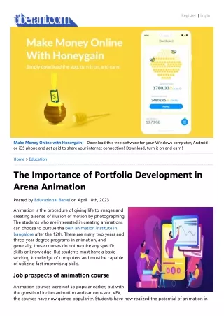 The Importance of Portfolio Development in Arena Animation