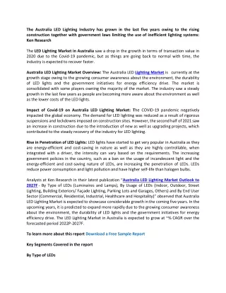 the australia led lighting industry has grown