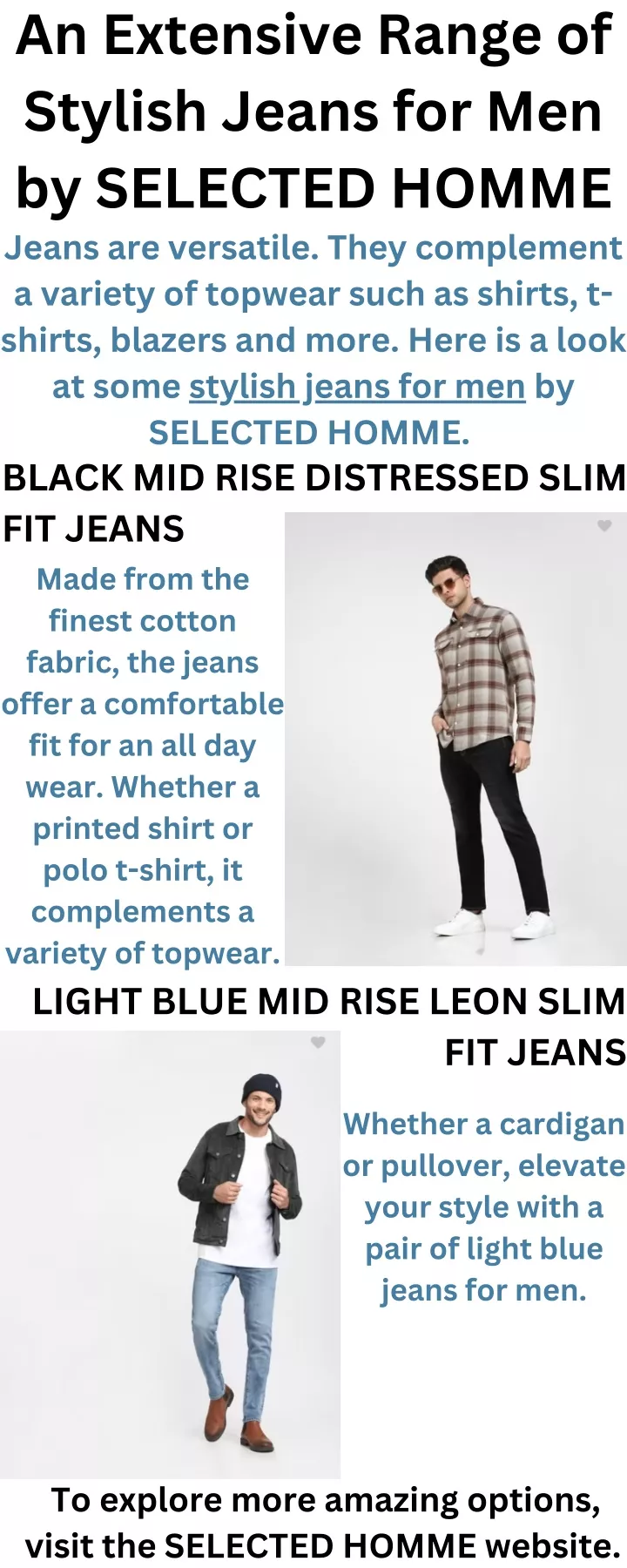 an extensive range of stylish jeans