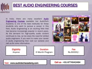 best audio engineering courses