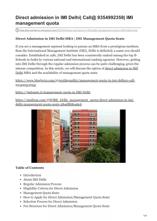 mba-bba-guidance.blogspot.com-Direct admission in IMI Delhi Call 9354992359 IMI management quota