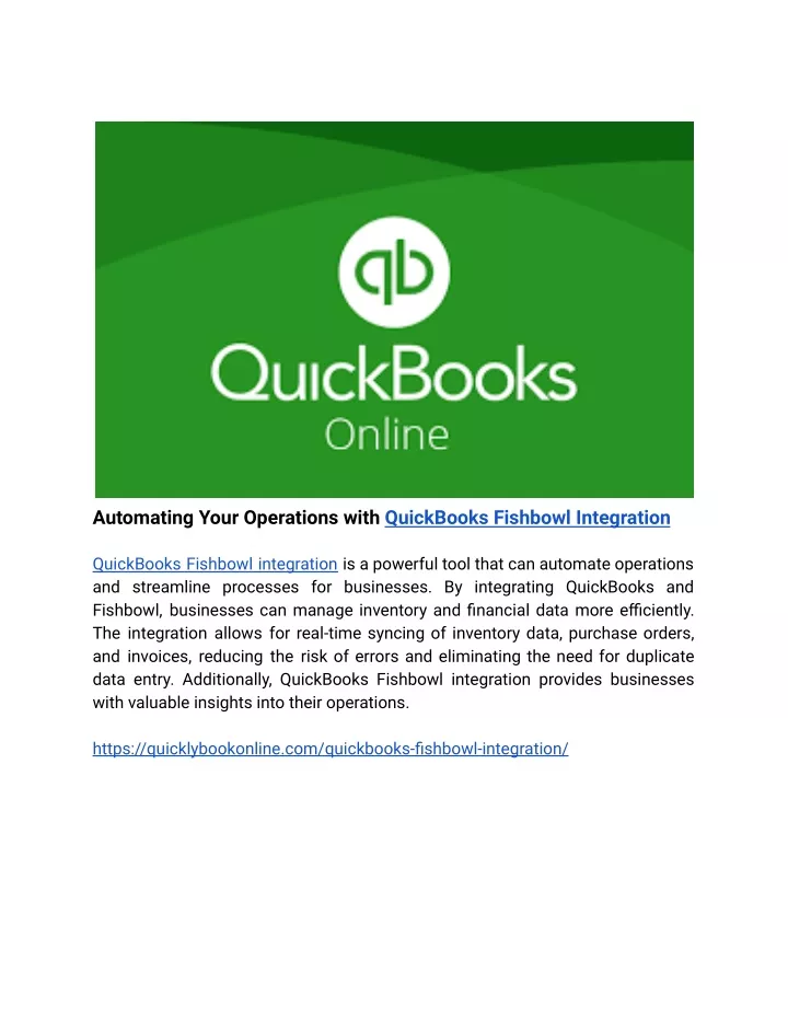 automating your operations with quickbooks