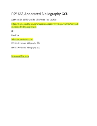 psy 663 annotated bibliography gcu