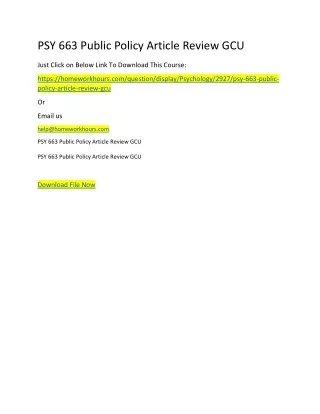 psy 663 public policy article review gcu