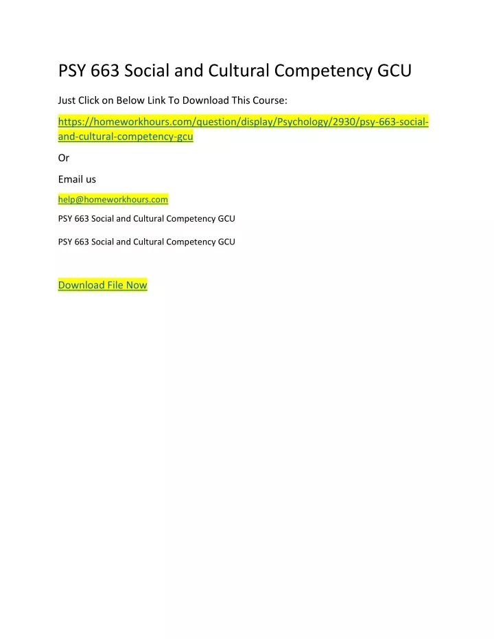psy 663 social and cultural competency gcu