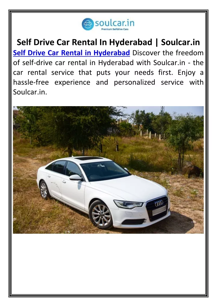 self drive car rental in hyderabad soulcar