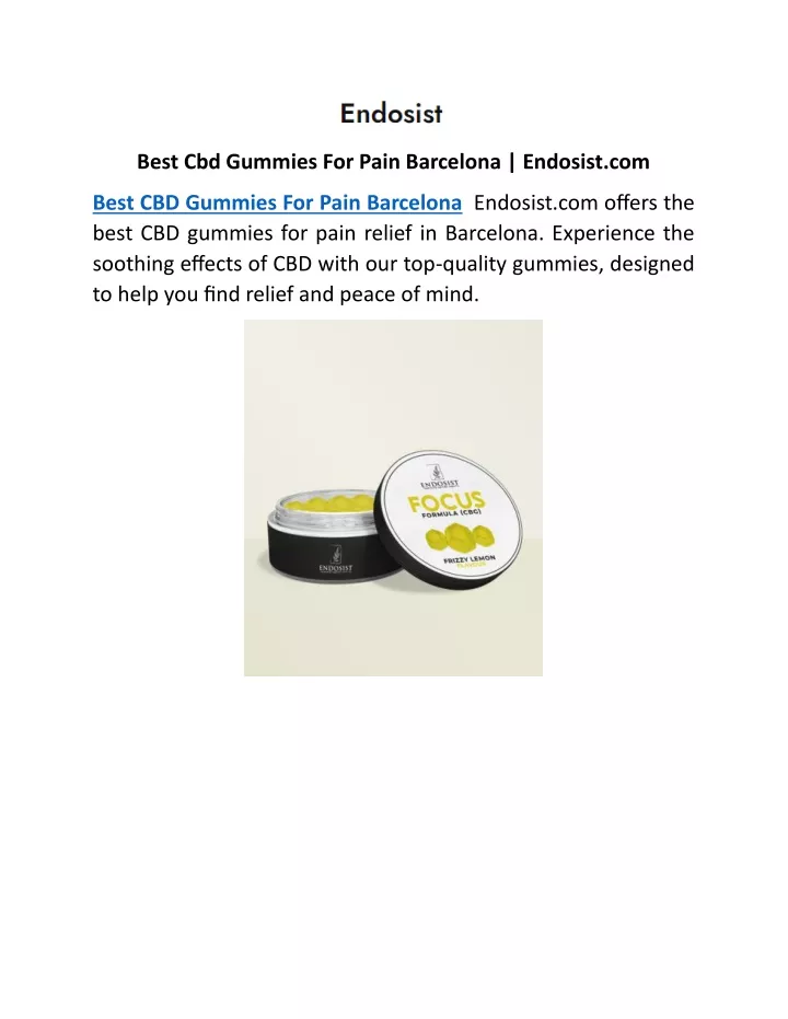 best cbd gummies for pain barcelona endosist com