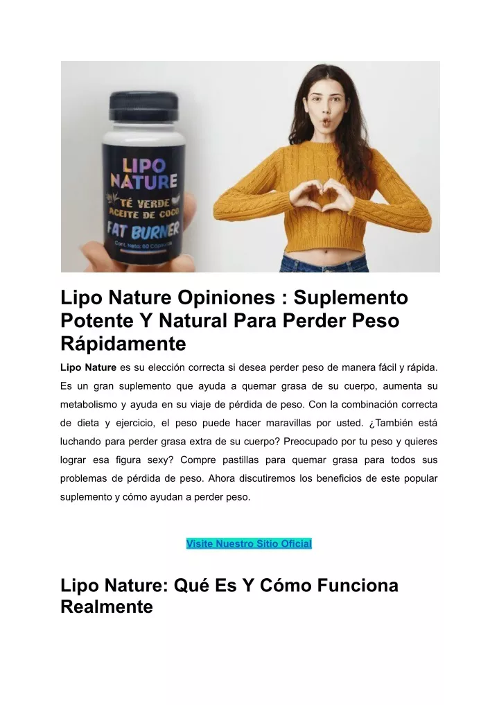 lipo nature opiniones suplemento potente