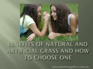 Benefits Of Natural And Artificial Grass And How To Choose One