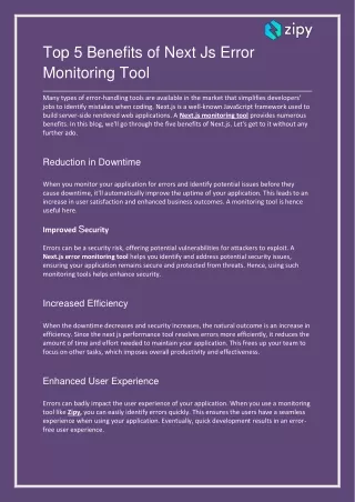 5 Advantages of Next Js Error Monitoring Tool