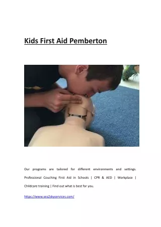 Kids First Aid Pemberton
