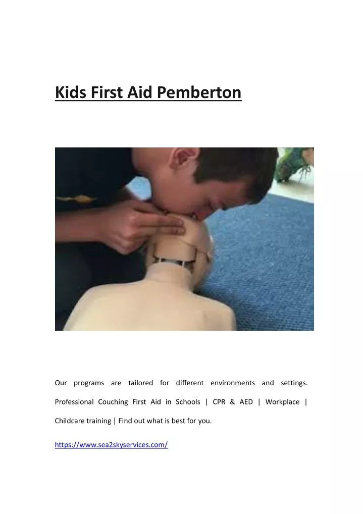 kids first aid pemberton