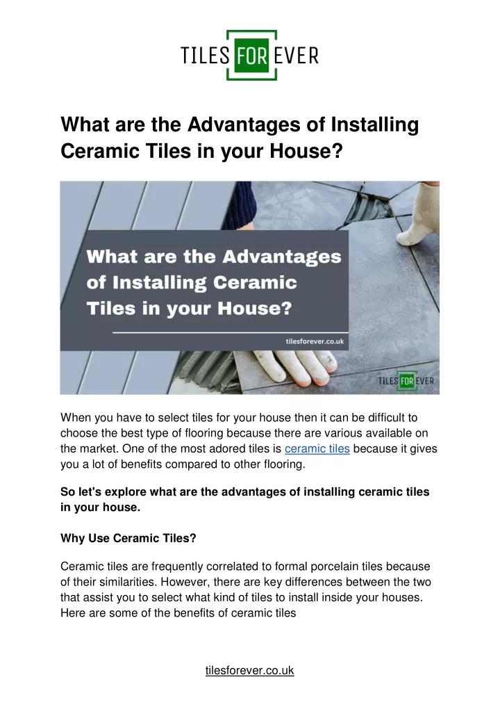 what are the advantages of installing ceramic