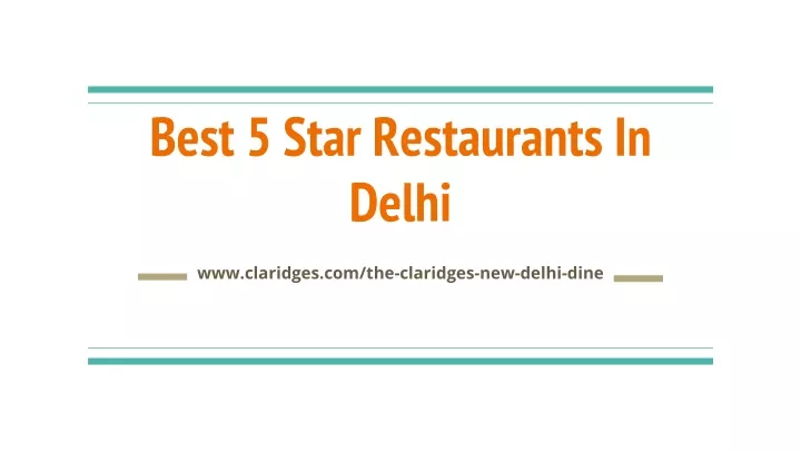 best 5 star restaurants in delhi